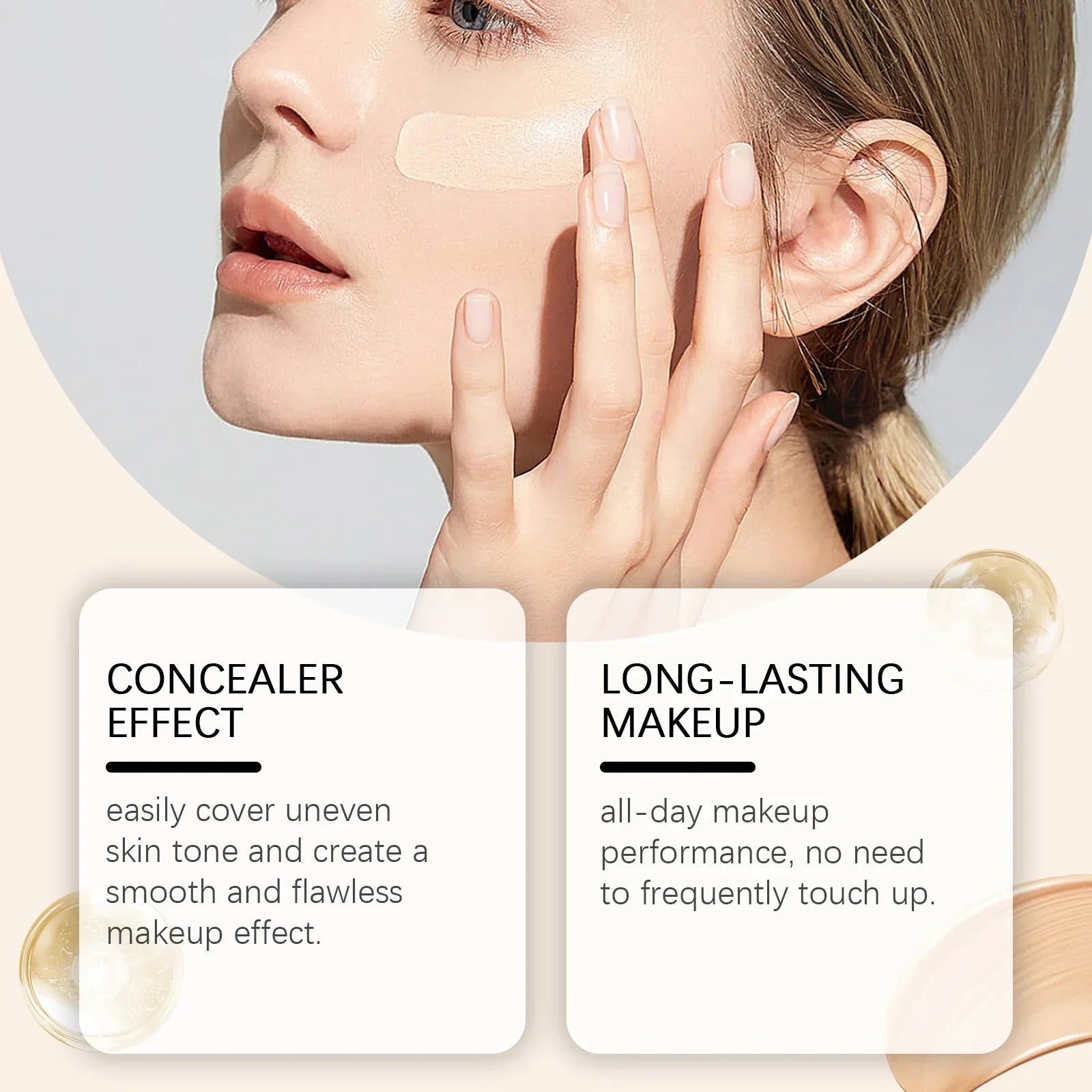 50ML Liquid Foundation CC Cream Matte Full Coverage Moisturizing Brightening Concealer BB Cream Oil Control Makeup Cosmetics Qme