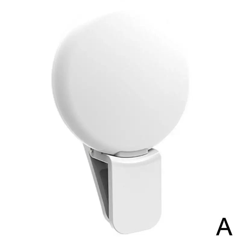 NEW Mobile Phone LED Selfie Ring Light Portable Mini Durable Practical Three Stop Dimming Circle Photography Clip Fill Light Qme white