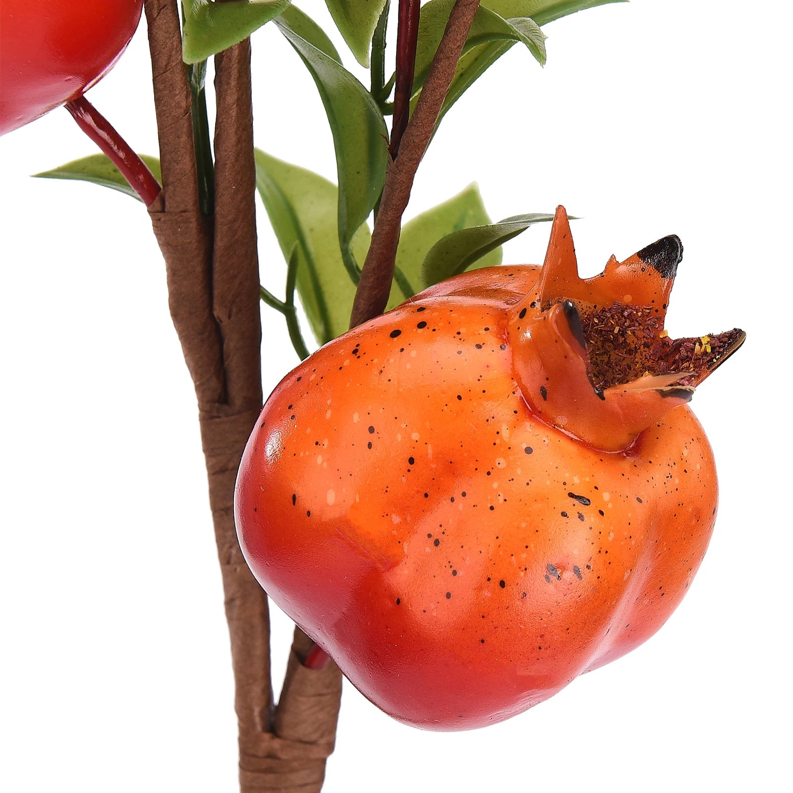 Artificial Pomegranate Branch with Red Fruit Green Leaves Simulated Decoration for Home Artificial Pomegranate Fruit Branch Qme