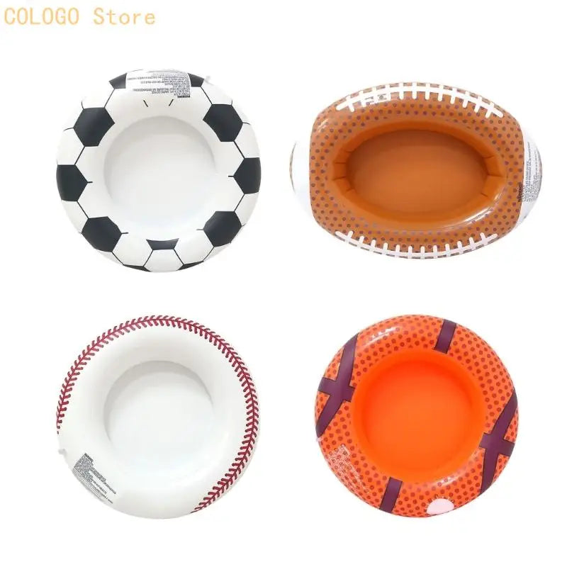 Inflatable Pool Tray Football Baseball Basketball Holding Party Drink Qme