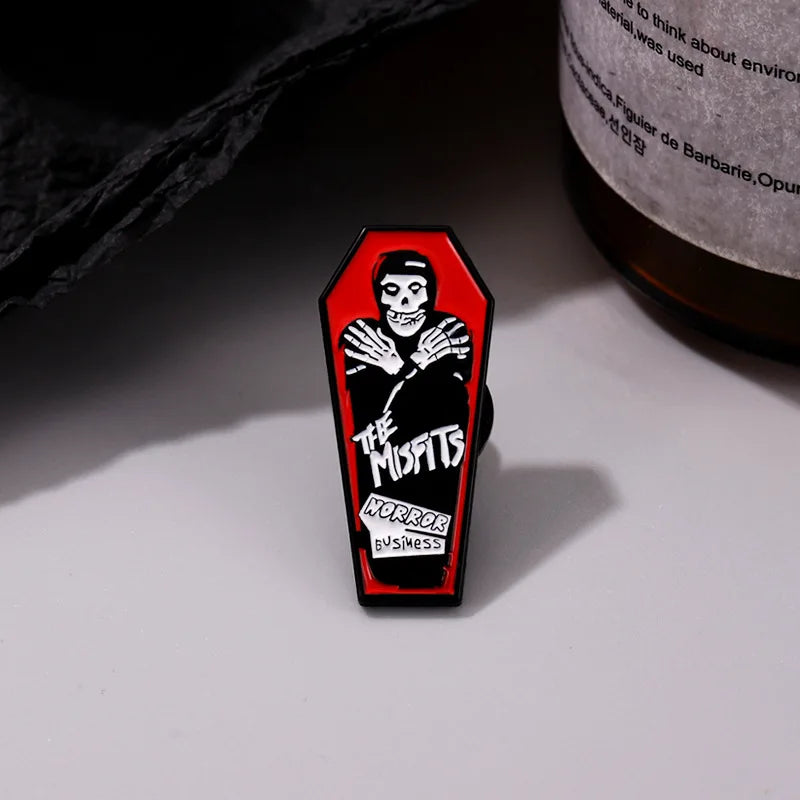 Rock Punk Enamel Pin Music Club Brooch Horror Lepal Badge Metal Backpack Sweater Accessories for Fans Friends Jewelry Wholesale Qme