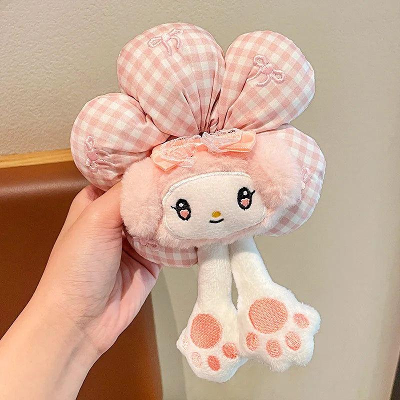 Hello Kitty Kuromi Flower-print Hair Tie Cute Bun Accessory Versatile Qme 2
