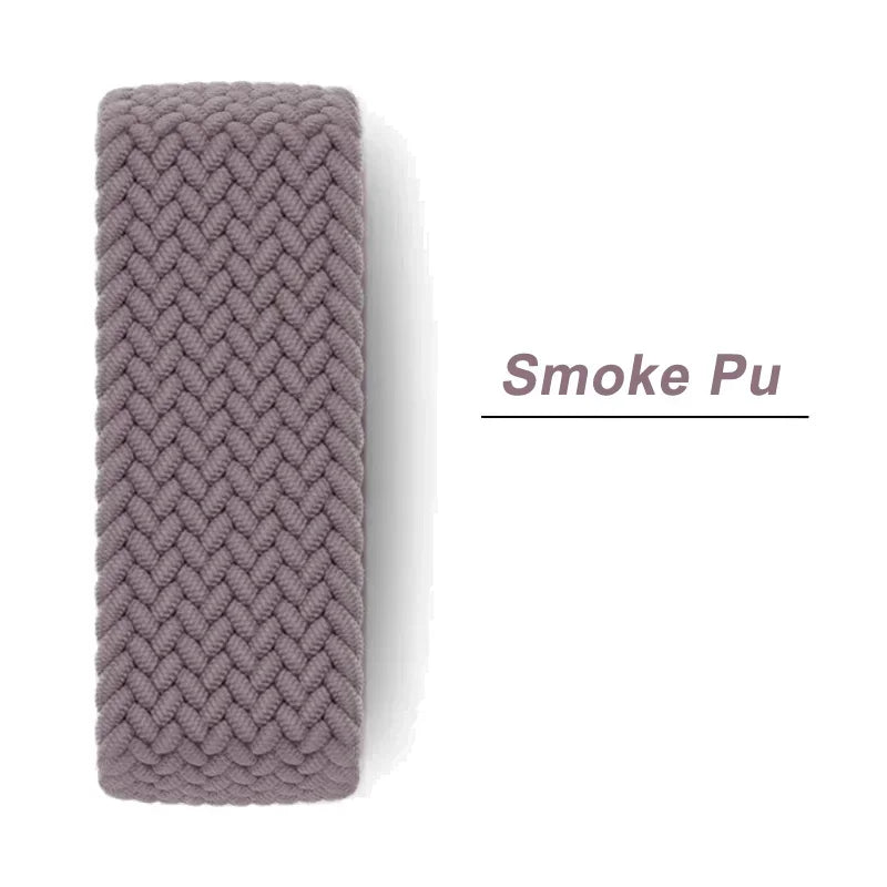 Braided Solo Strap For Apple Watch Band 45mm 49mm 44mm 42mm 41mm 40mm Nylon Correa Bracelet iWatch series 9 7 SE 6 8 5 Ultra 4 3 Qme SmokePu 38mm 40mm 41mm S