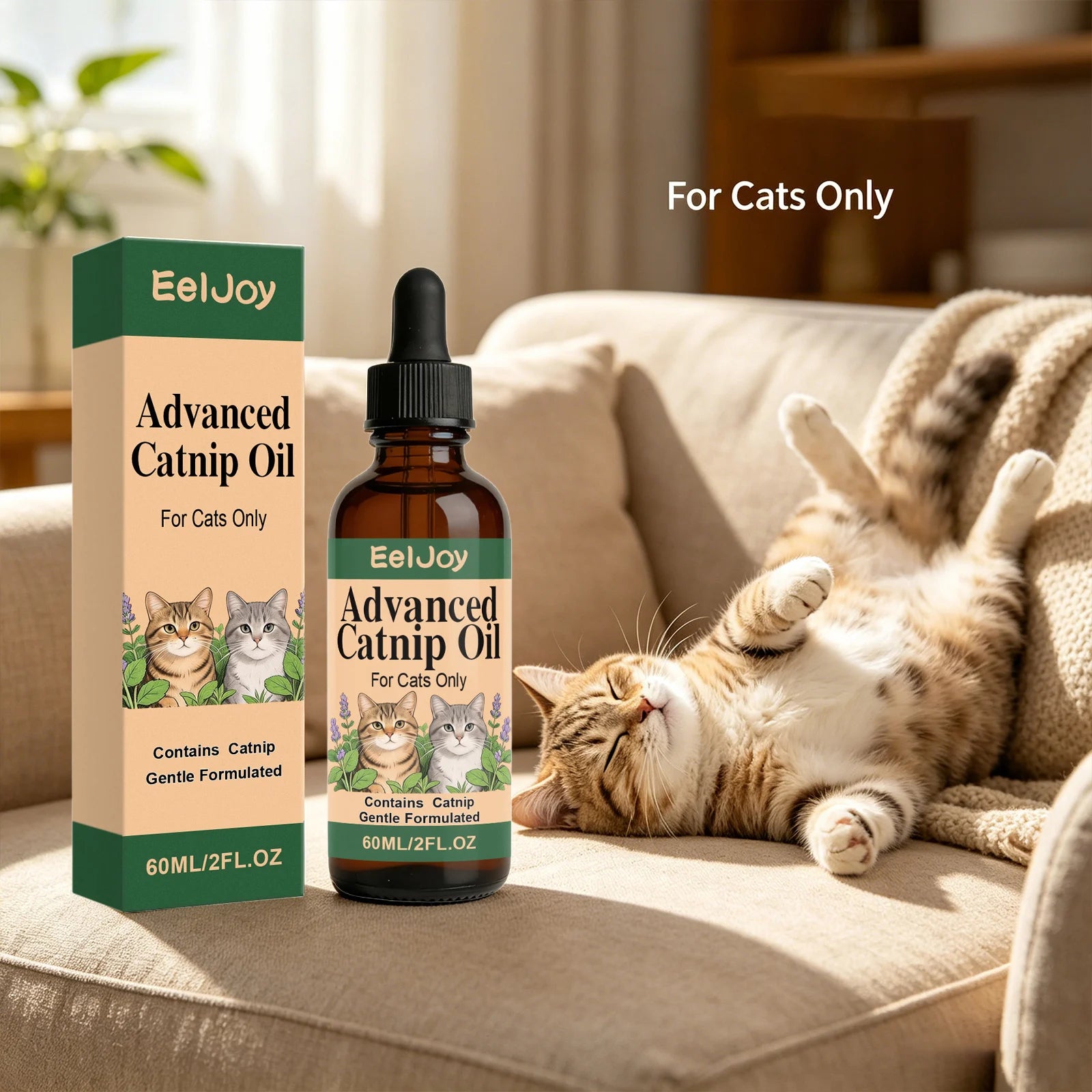 Peppermint Oil Care Drops Relieve Tension & Anxiety Soothing Emotion Reduce Impulsive Behavior Calming Aid Natural Catnip Liquid Qme
