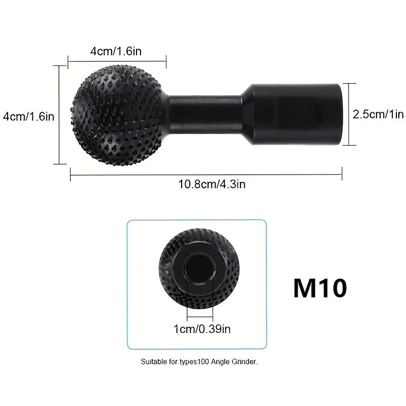 40MM angle grinder spherical spindle rotating wood carving polishing engraving drill ball chisel grinding woodworking tool Qme 10MM