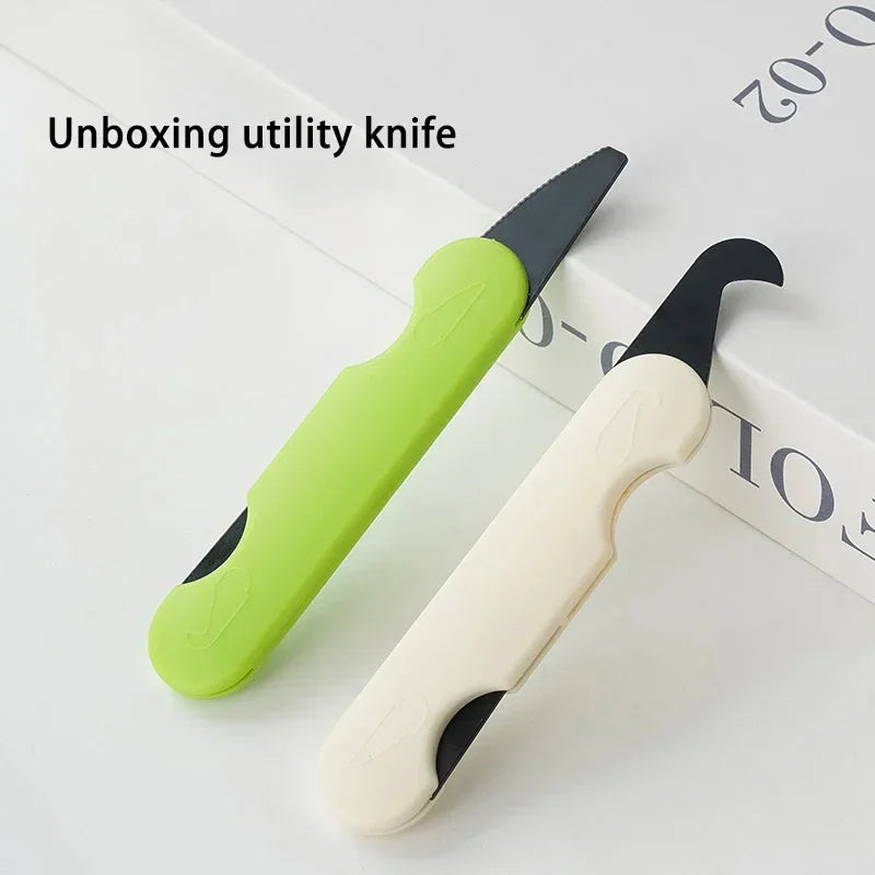 Mini Double-headed Unpacking Knife, Express Package Unpacking Special Knife Multi-function Sickle Type Qme