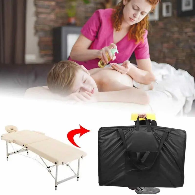 Black Handbag For Massage Table Carrying Bag For Nail Desk Beauty Bed Bag 600D Oxford Cloth Folding Storage Carry Bag Qme