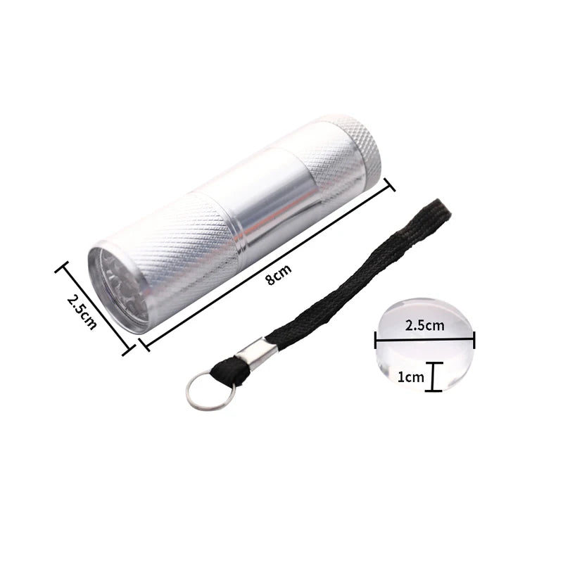Nail Lamp Mini UV Portable Silicone LED Flashlight Stamper Quick Dry Qme