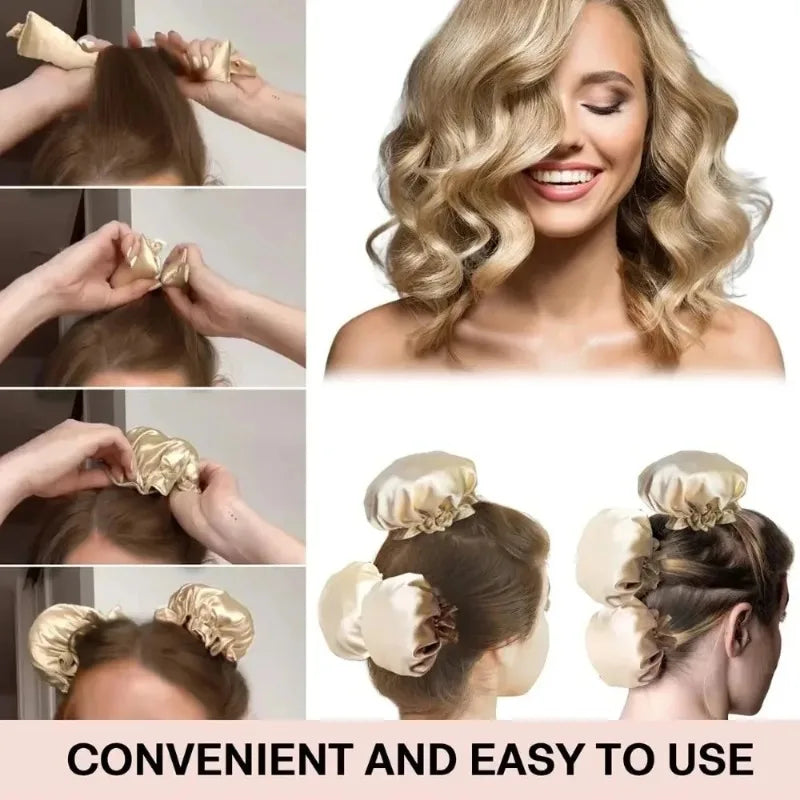 2 4 Satin Heatless Curling Overnight Curl Blowout Rods Soft Hair Qme