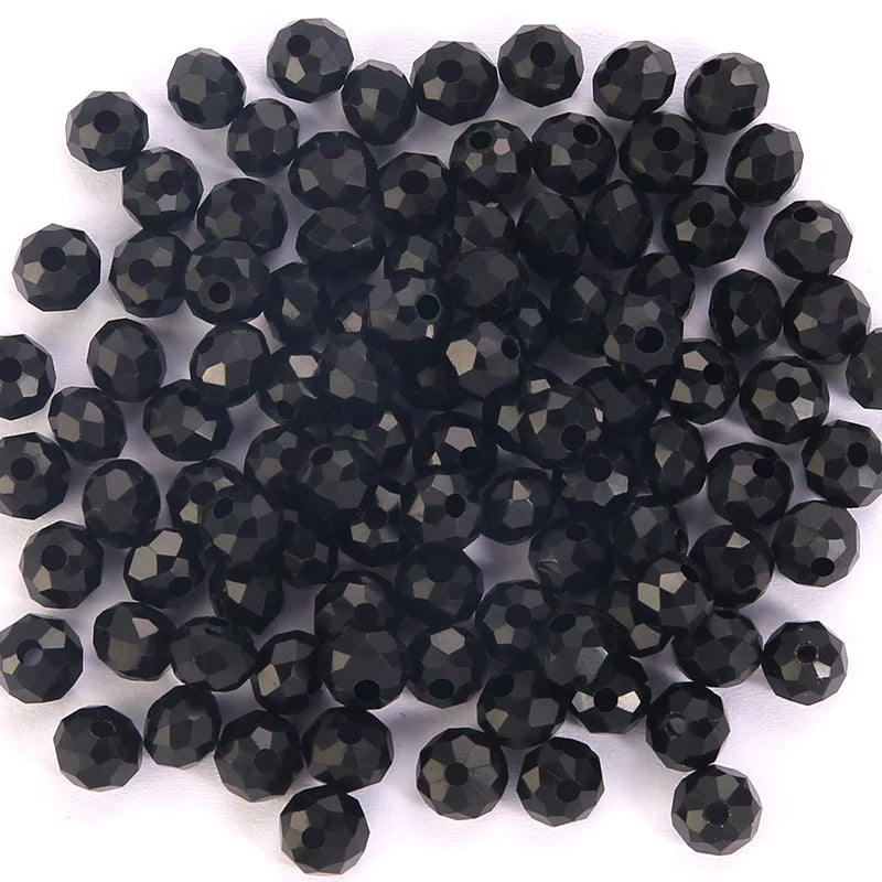 3*4mm 4*6mm Rondelle Faceted Loose Spacer Glass Beads Crystal Round Beads for Jewelry Making DIY Necklace Bracelet Accessories Qme 19 4x6mm-100pcs