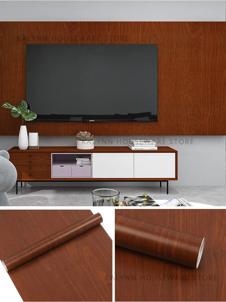 Wood Contact Paper Wallpaper Peel Stick Light Grain Stickers Cabinets