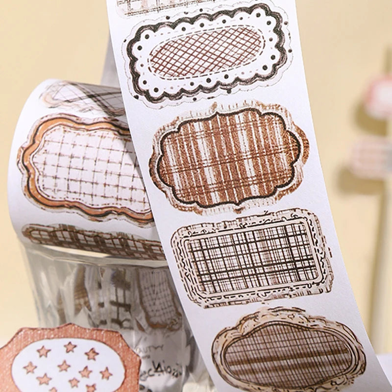 3 Rolls Vintage Label Washi Tape, Journal Scrapbooking Supplies, Gift Box Decor, Multi-Purpose Craft Tape Qme