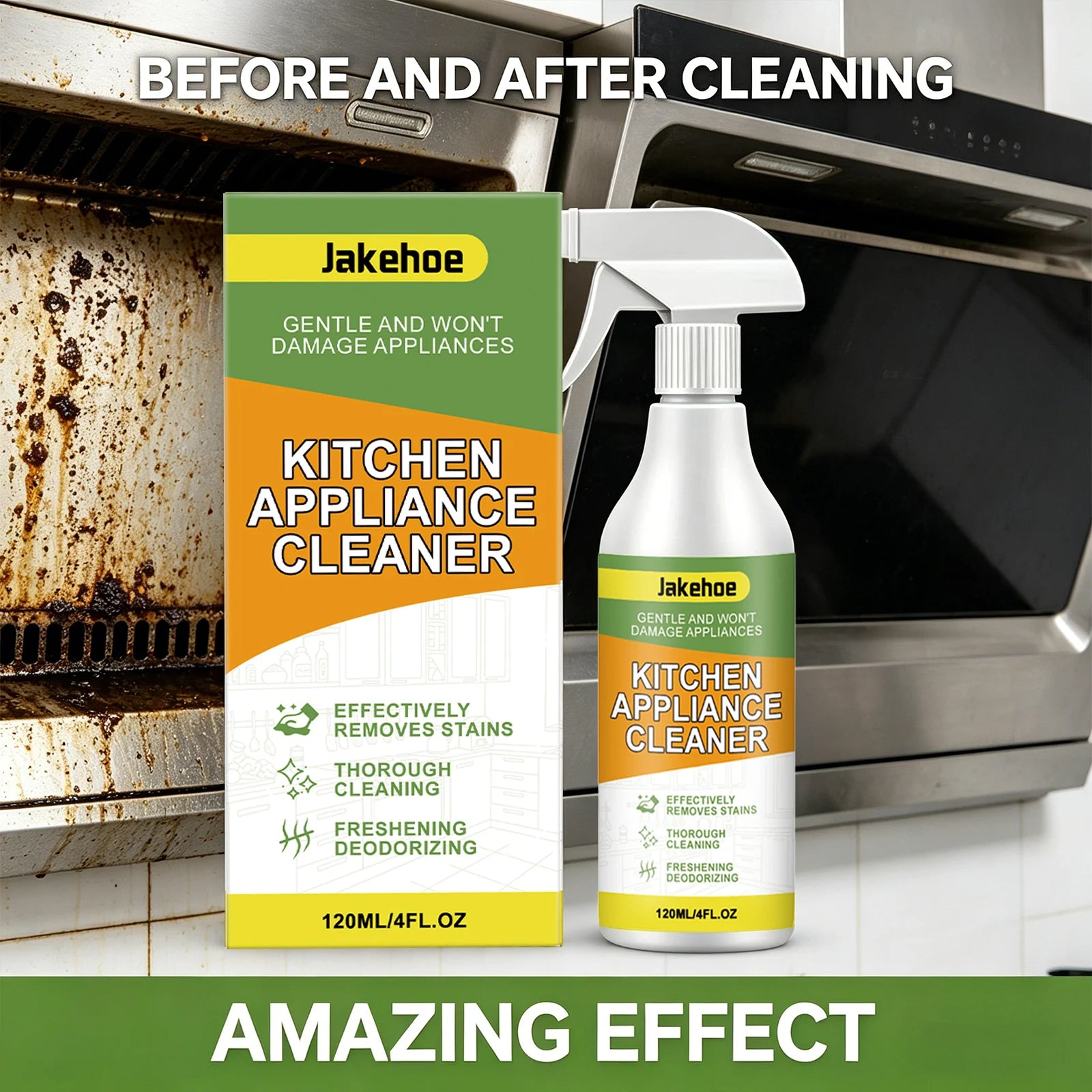 Kitchen Appliance Cleaning Spray Removing Stains Penetrate Grease Elegant Fragrance High-Efficiency Formula Heavy Duty Degreaser Qme