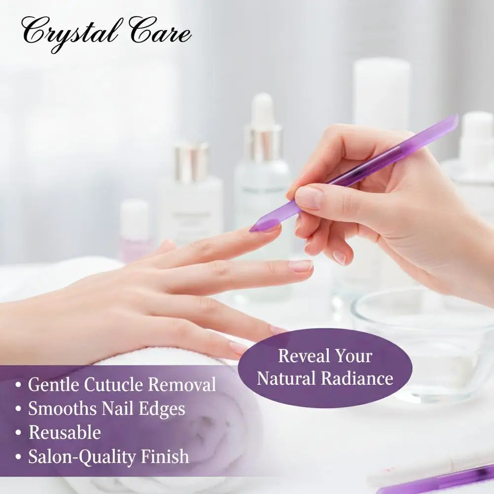 Crystal Cuticle Pusher Dual-ended Manicure Stick Remover Tool Glass Qme