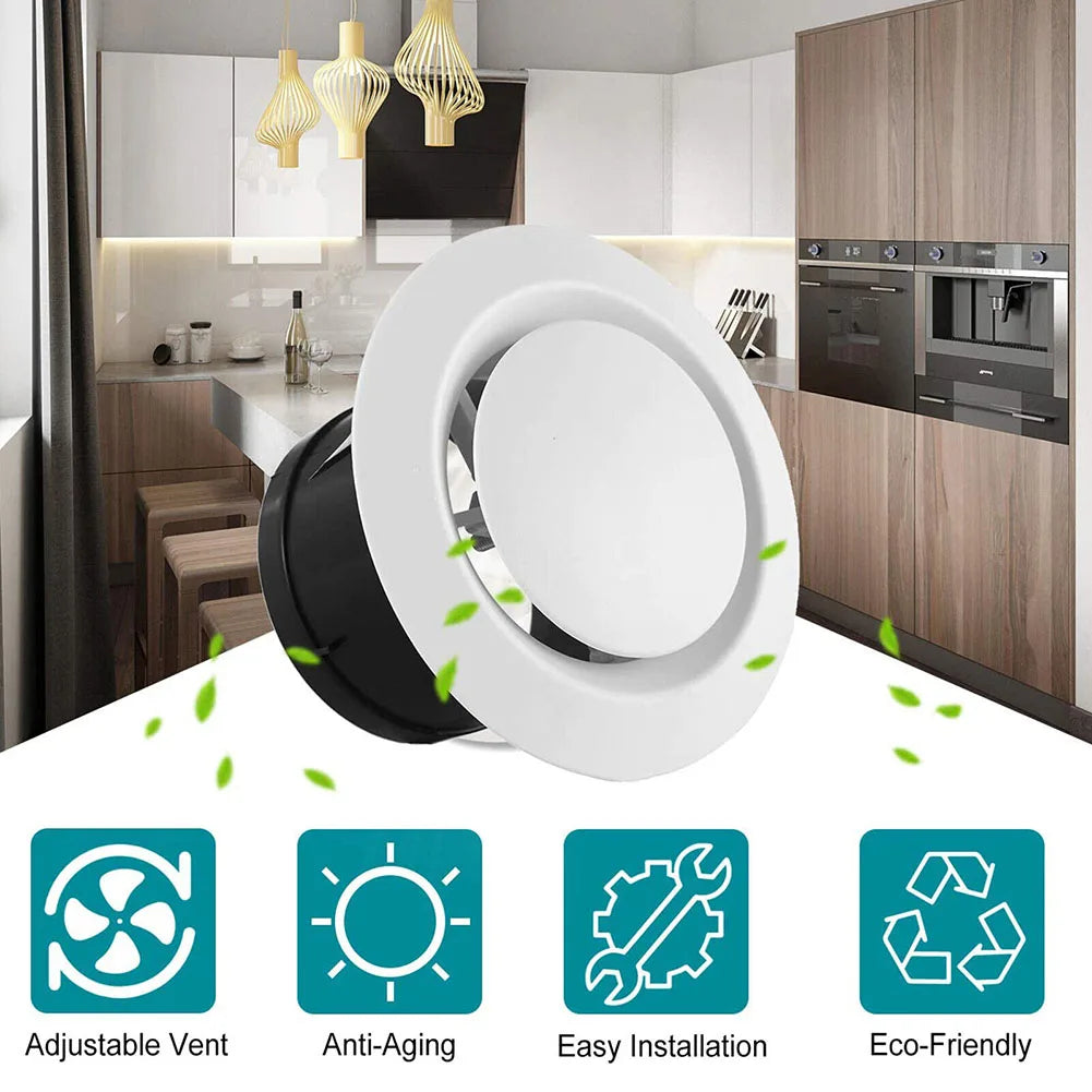ABS Tuyere Ceiling Air Supply Mountable HOT AIR Vent Grille Cover Easy Diffuser Exhaust Hood 75mm/100mm/125mm/150mm/200mm Qme
