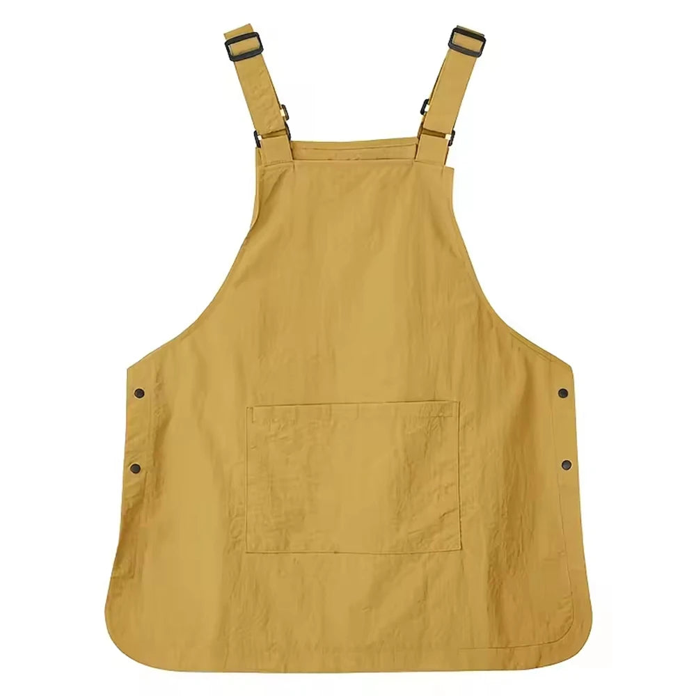 Waterproof Outdoor Barber, Coffee Shop, Catering Workwear Apron, Unisex Household Kitchen Workwear Home Cleaning Qme Yellow