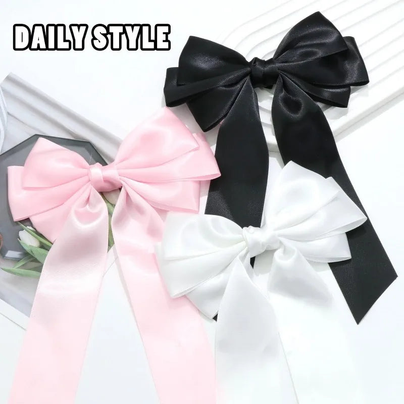 Elegant Bow Hair Clip Korean Tassel Hairpin Summer Fashion Qme