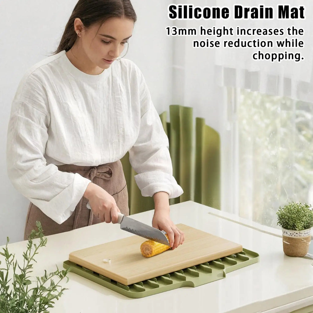 Dish Drying Mat Non-Slip Counter Drainer Liner Silicone Mats For Kitchen For Bathroom Faucet Sink Coffee Station Restroom Shower Qme