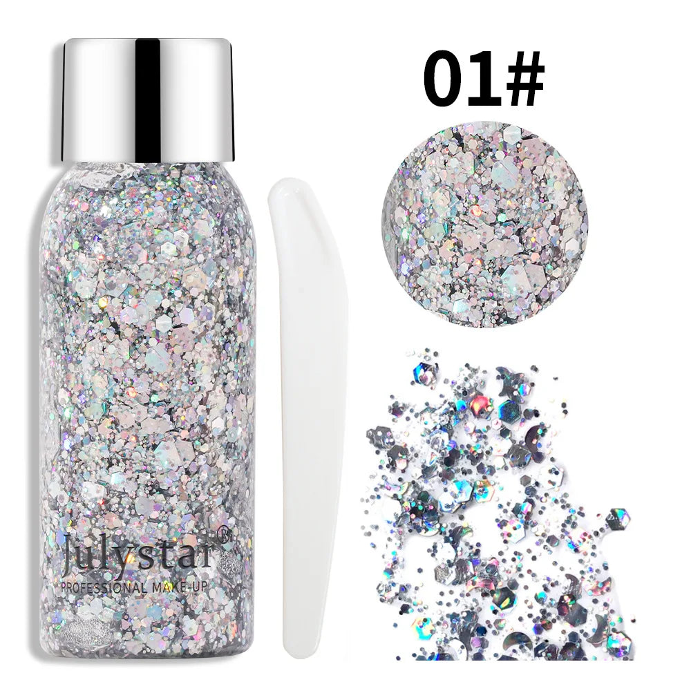 Body Glitter Gel Sequins Long Acting Face Eyes Hair Prom Party Qme July-LP-01