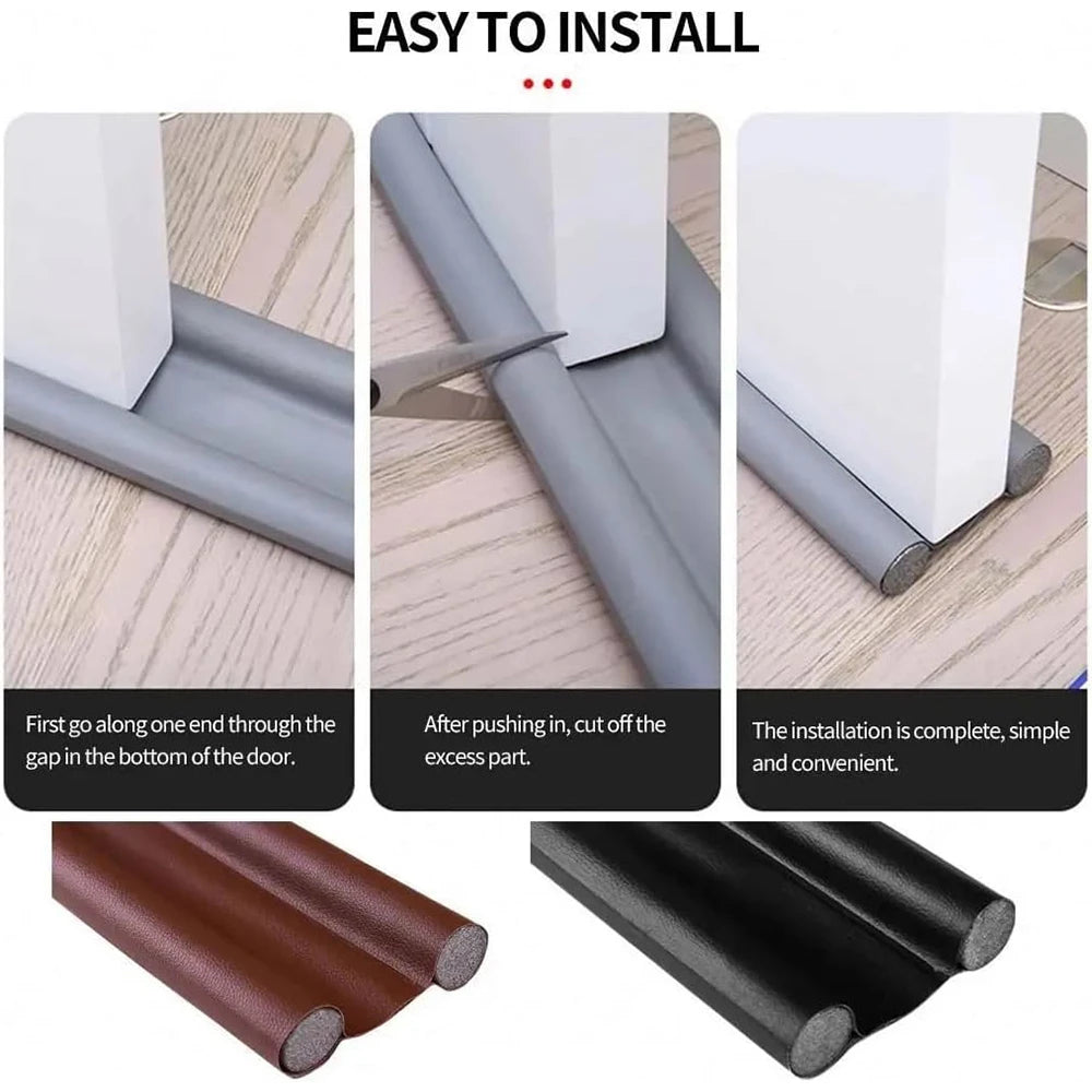 1-4pcs Flexible Door Seal Strip Soundproof Windproof Cuttable Anti-cold Washable Door Gap Weatherstrip Self Adhesive Strip Qme