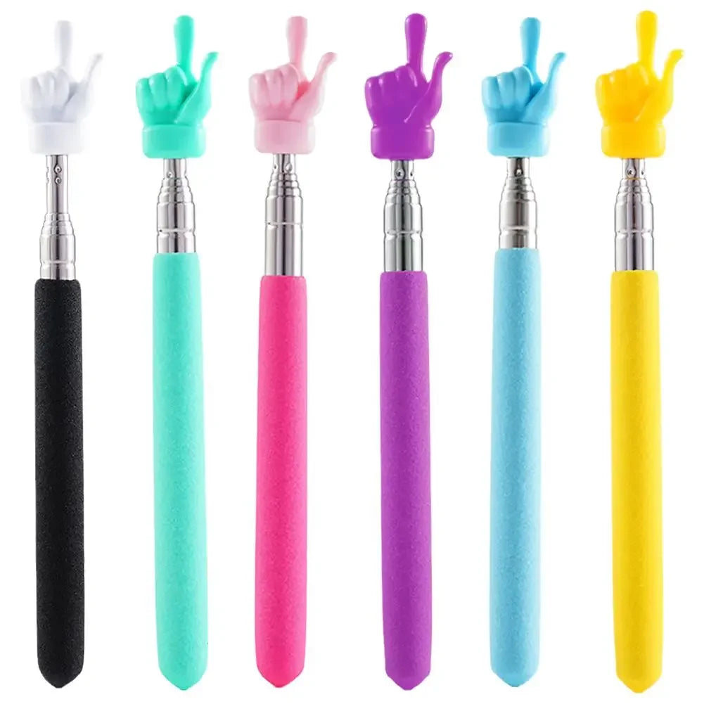 Extendable Pointer Stick Finger Design StainlessSteel Telescopic School Teaching Pointer Stick Teacher Supplies for Classroom Qme