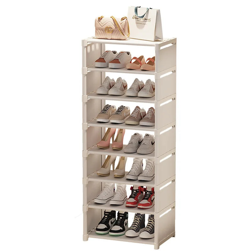 Simple Space Saving Shoe Rack Multi-Layer Shoe Shelf for Entryway & Dorm Room Home Storage Organizer for Slippers & Shoes Qme