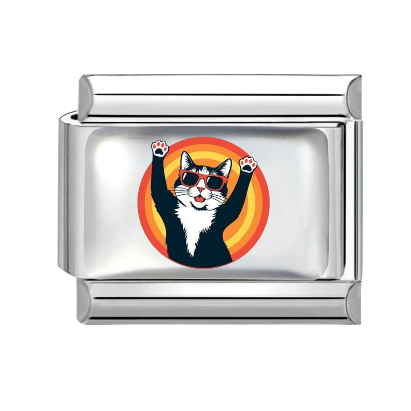 2026 Versatile Cartoon Sunglasses Cats Lion Tigers Italian Bracelet