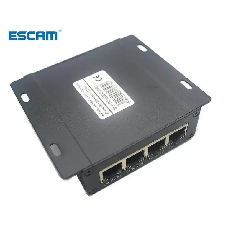 4 Port IEEE802.3at 25.5W PoE Extender / Repeater for IP camera Extend 120m transmission distance with 10/100M LAN ports Qme