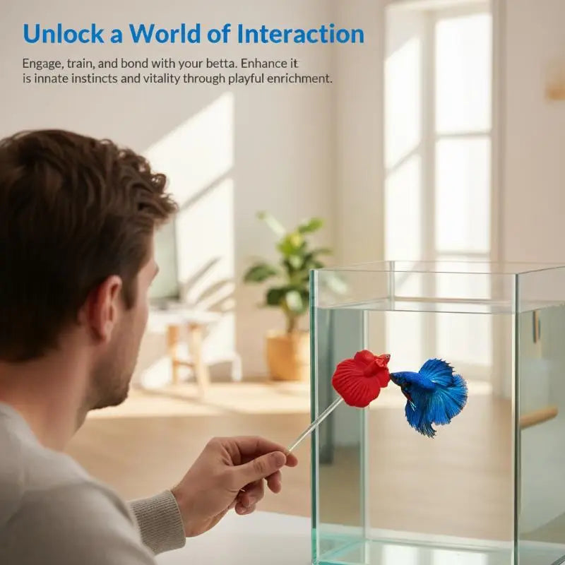 Aquarium Betta Training Wand Plastic Playing Stick Active Healthy Betta Fish Equipment Resin Decoration Fish Stick Toy Kit Qme