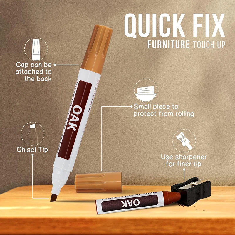 Furniture Markers Touch Up Wood Scratch Stain Repair 8 Felt Tip Wax Qme