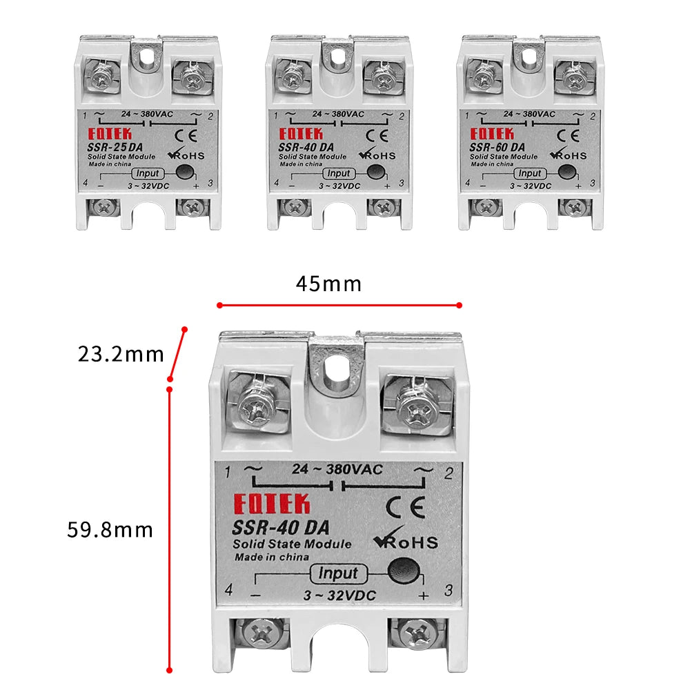 Solid State Relay SSR 10DA 25DA 40DA DC Control AC White Shell Single Qme