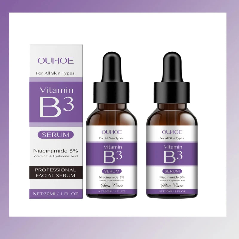 Niacinamide Facial Serum Vitamin B3 Wrinkles Pigment Dark Spot Removal Correcting Glow Serum Face Whitening Moisturizer Serum Qme 2pc