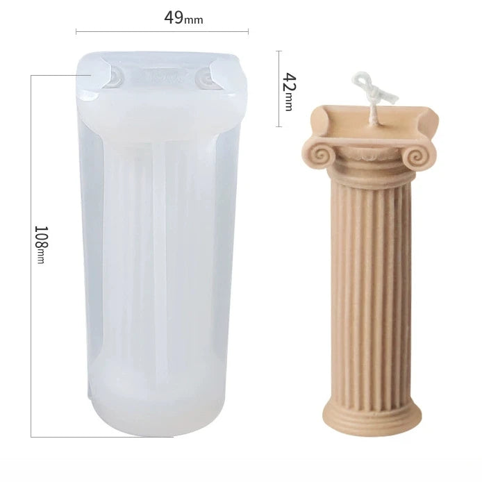 New European Roman Pillar Mold Aromatherapy Candle Mold Kitchen Baking Chocolate Molds Retro Home DecorDIY Gypsum Ornament Mould Qme A