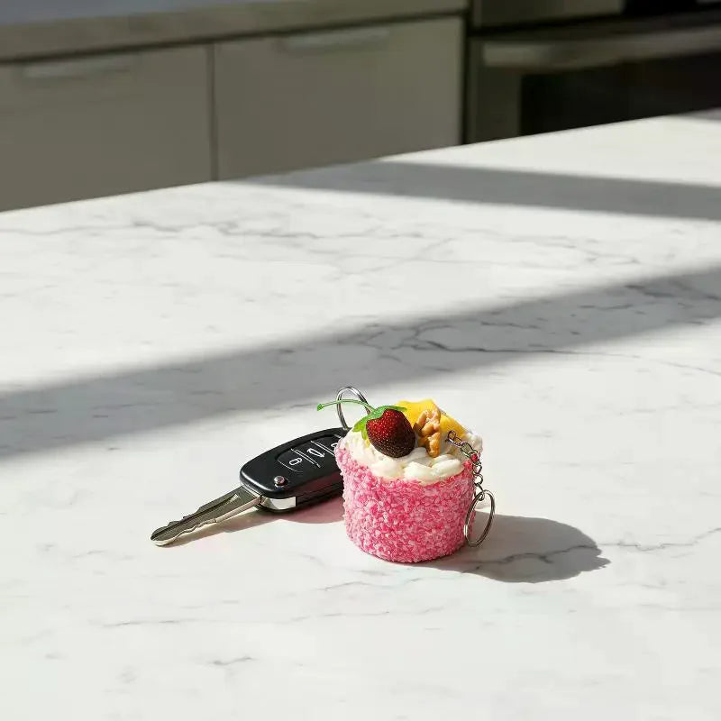 Artificial Coconut Cream Mousse Dessert PU Simulation Cake Fake Food Model Refrigerator Sticker Home Kitchen Decoration Prop Qme