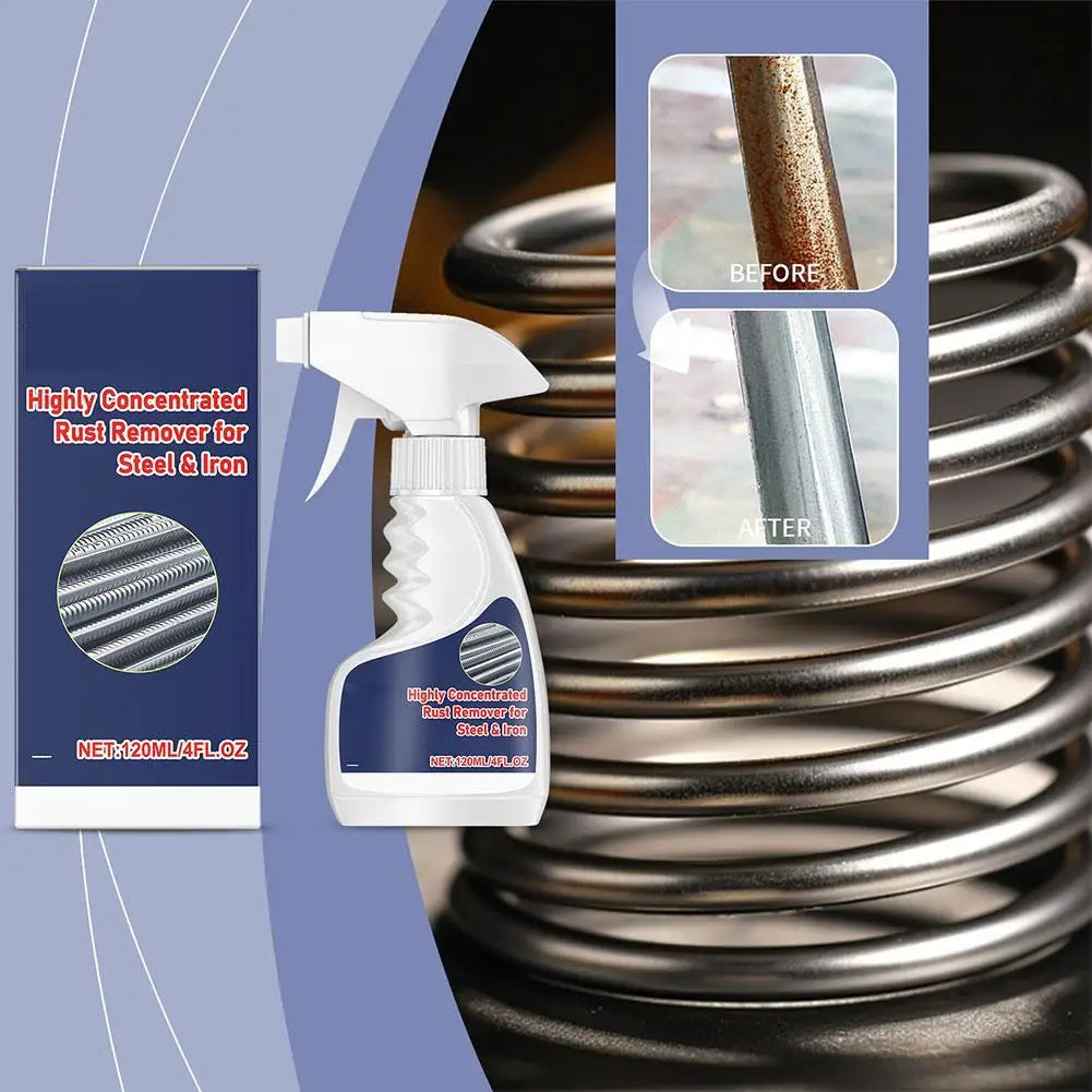 Car Rust Remover Spray for Wheel Rim Exhaust Pipe Metal Restoration Heavy Duty Rust Cleaner Anti-Rust Solution Qme