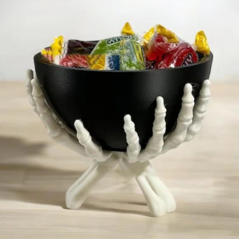 Multifunctional Halloween Candy Bowl Gothic Skeleton Hands Storage Qme
