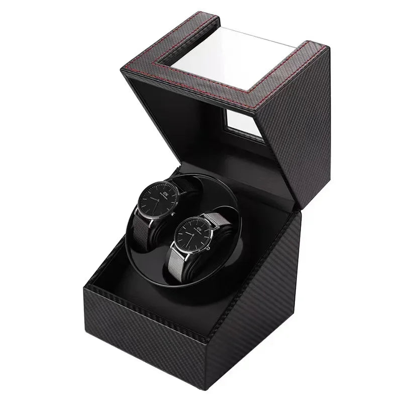 2 Slots Watch Winder for Automatic Watches Watch Box Automatic Winder Use USB Cable for Men with Quiet Motor Qme A style