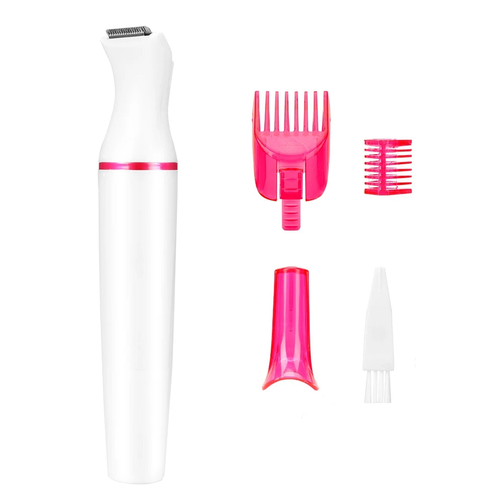 Women Eyebrow Trimmer 4-in-1 Electric Women Hair Eyebrow Nose Bikini Hair Trimmer Battery Not Included Electric Qme
