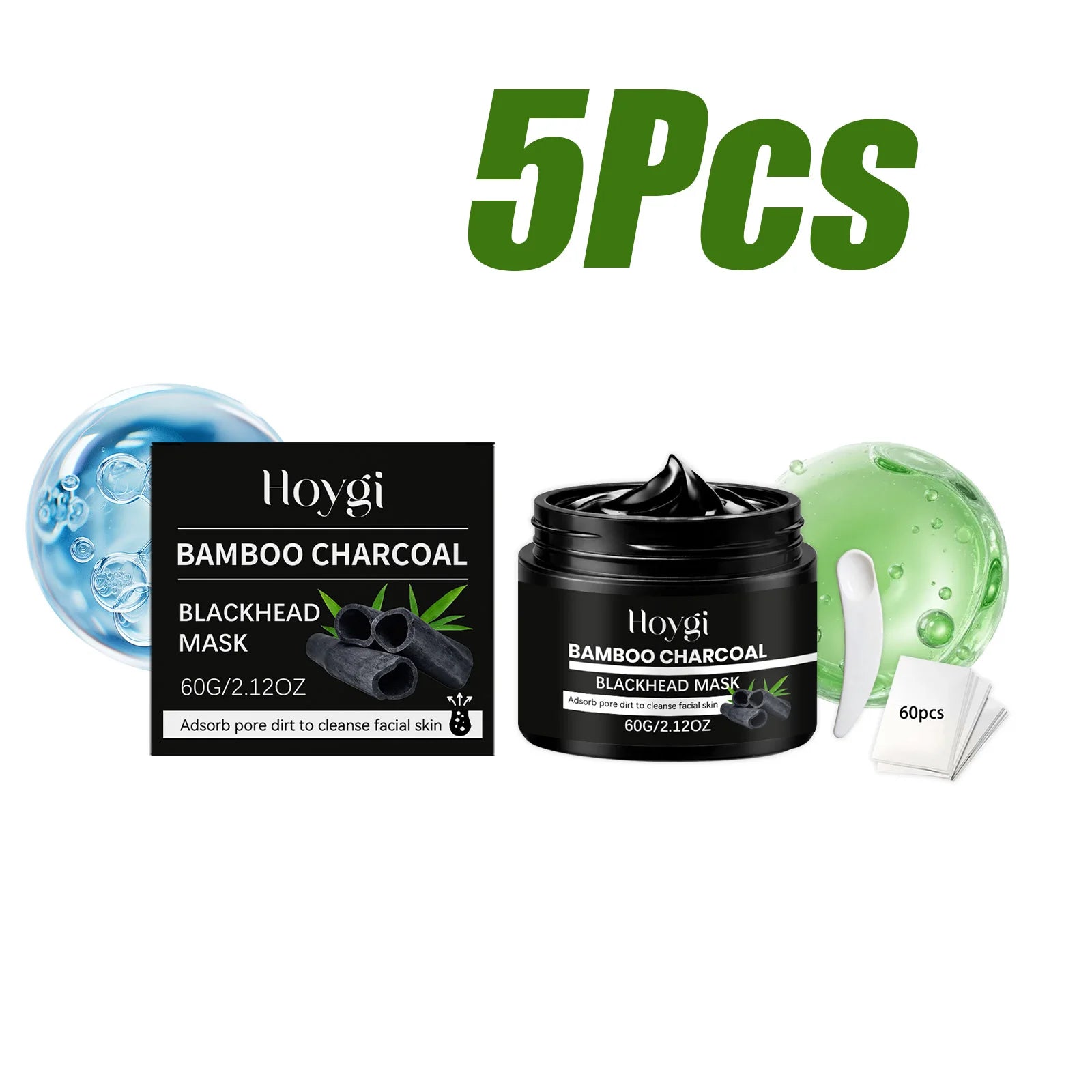 Bamboo Charcoal Blackhead Mask Peel Off Pore Cleansing Nose Mask for Deep Dirt Oil Removal Blackhead Cleansing Skincare Qme 5Pcs