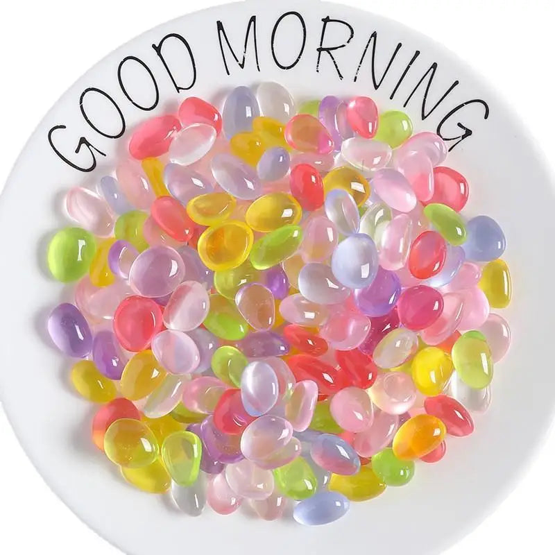 20/40Pcs Glowing Resin DIY Stones Luminescent Craft Accessories for Handmade Jewelry Phone Charm Making Supplies Qme