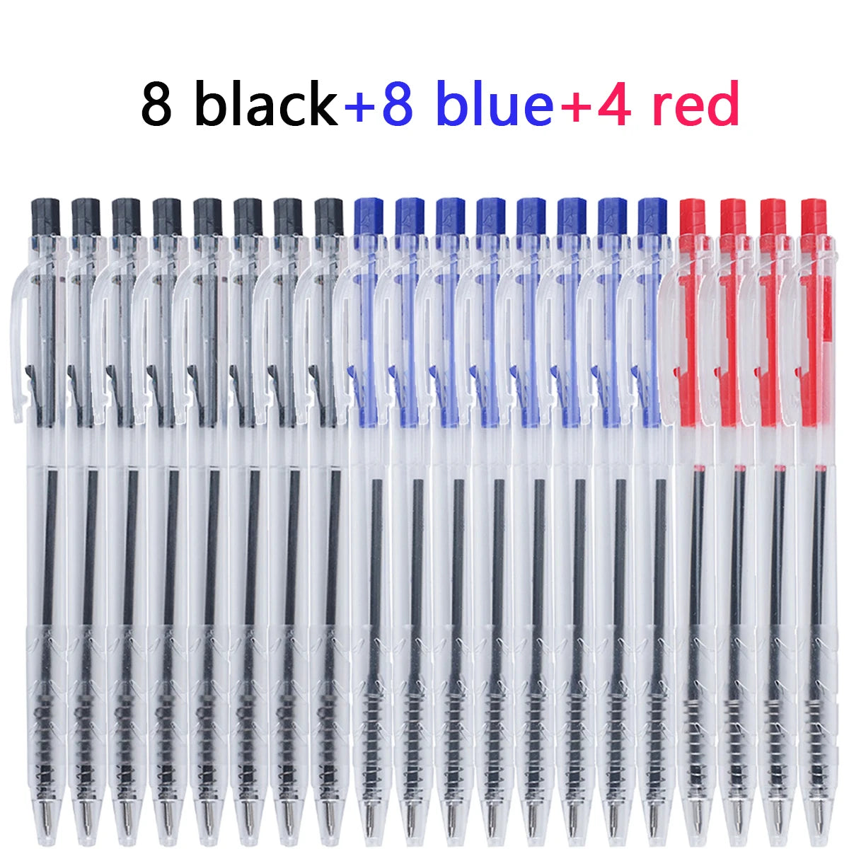 Retractable Ballpoint Pens, Medium Point (0.7mm), 10-30 Pack, Black/Blue/Red Pens Perfect Color Pens For School Office Supplies Qme 8black 8blue 4red