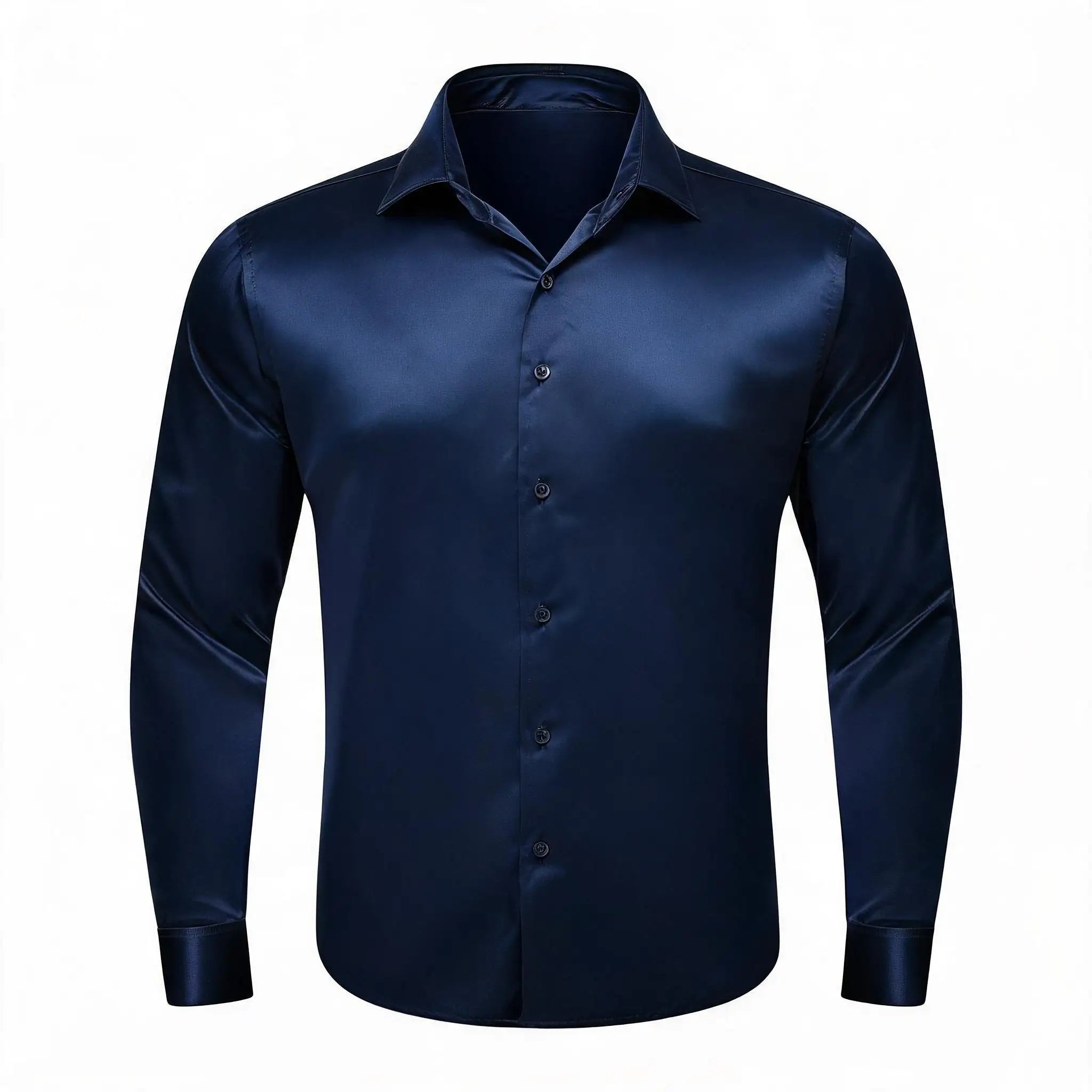 Solid LS Shirt Brown or Pink or Purple or Green or Blue or Black or Red Basic Button Office Daily Fit Qme