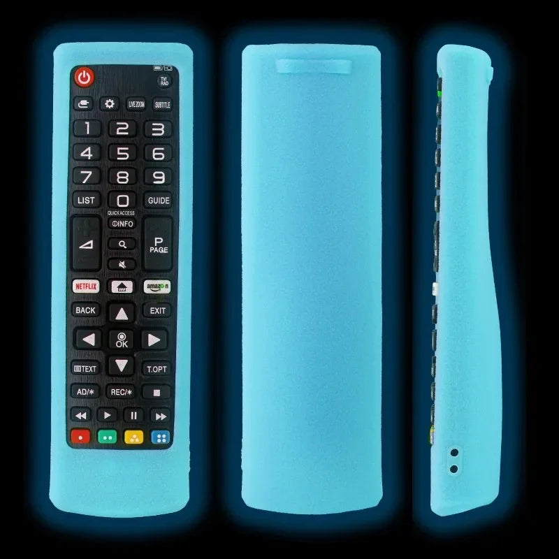 Silicone Case Protective Cover Fit for LG AKB75675311 AKB75095308 AKB76037605 AKB Series Smart TV Remote Control Dustproof Cover Qme Luminous blue
