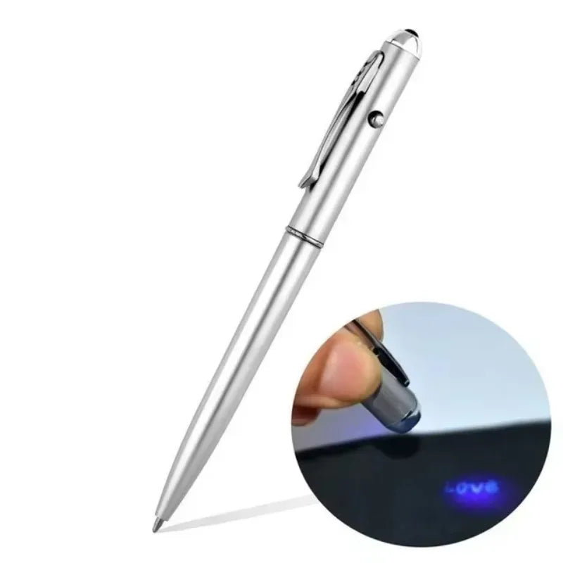 2-in-1 Invisible Ink Pen LED UV Light Ballpoint Creative Money Qme