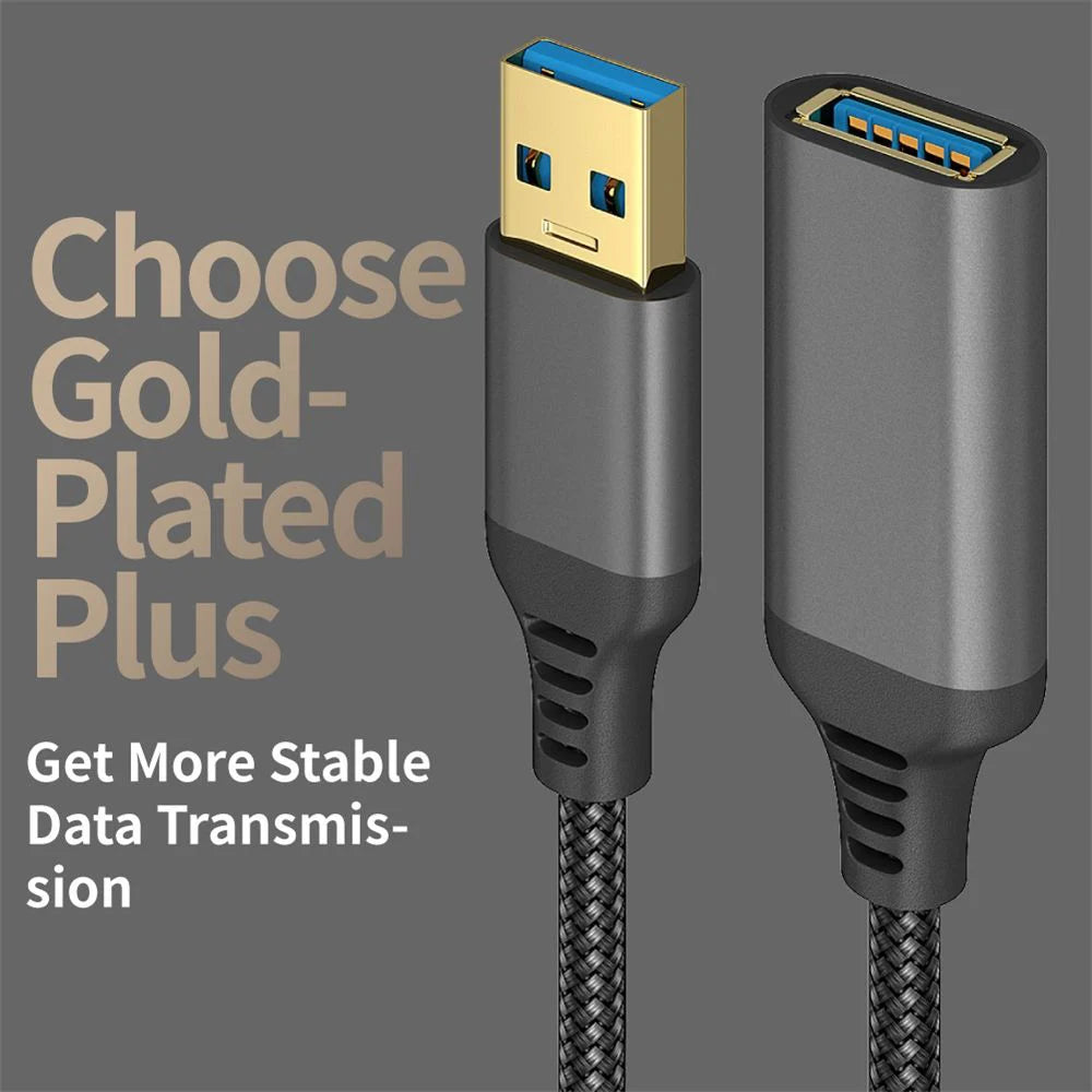 USB 3.0 Extension Cable Female To Male Extender Cord High Speed Transmission Data Cable for Computer Camera TV Cable 0.5/1/3/5m Qme