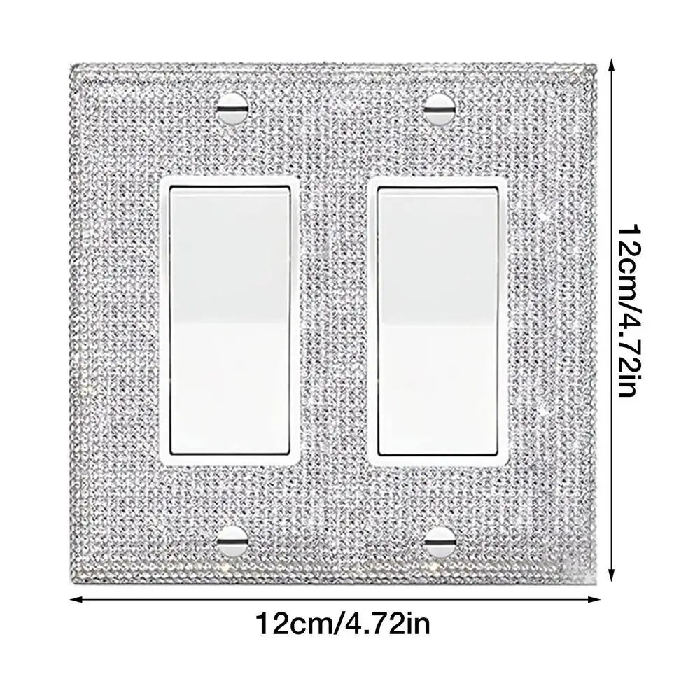 Shiny Wall Plate Cover Rhinestone Outlet Aesthetic Silver Rhinestones Qme C CN