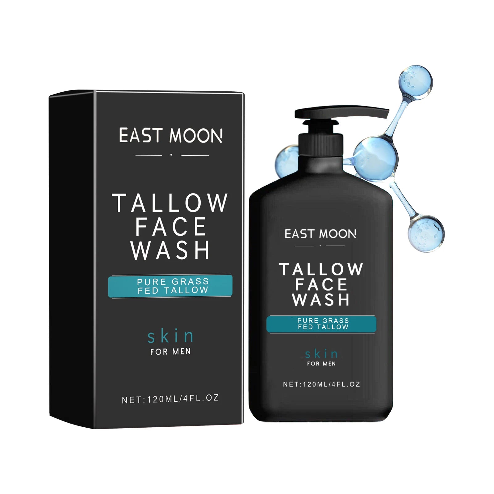 Men's Daily Face Wash Deep Cleansing Pore Oil Control Remove Acne Blackhead Brightening Facial Cleanser for Refreshed Skin Qme 120ml Boxed