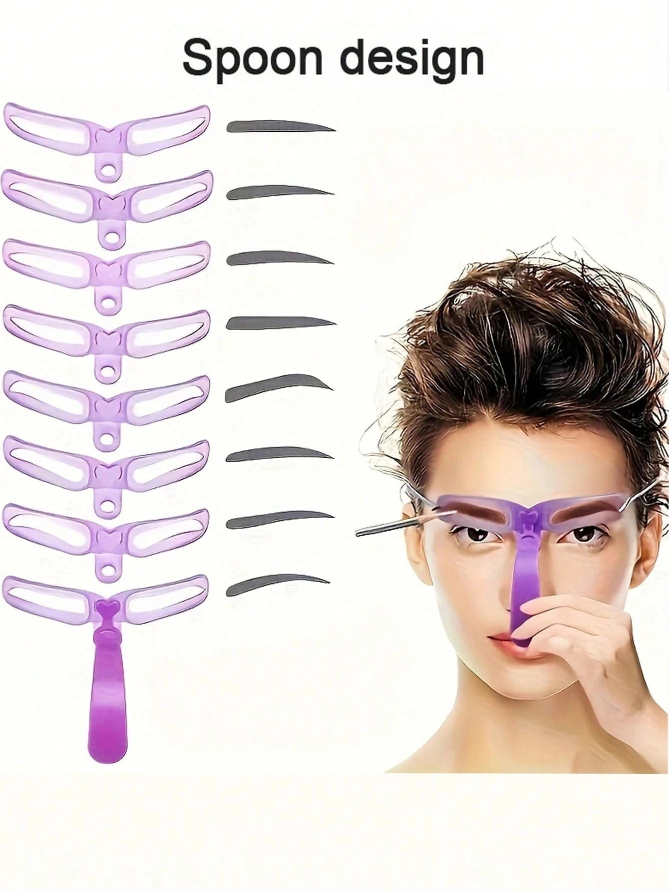 Reusable Eyebrow Stencils Shaping Makeup Template Shaper-8 Styles Qme