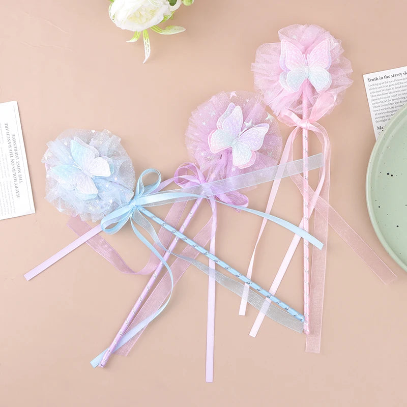Butterfly Stick Fairy Wand Princess Cosplay Props Wand For Girls Birthday Halloween Party Supplies Qme