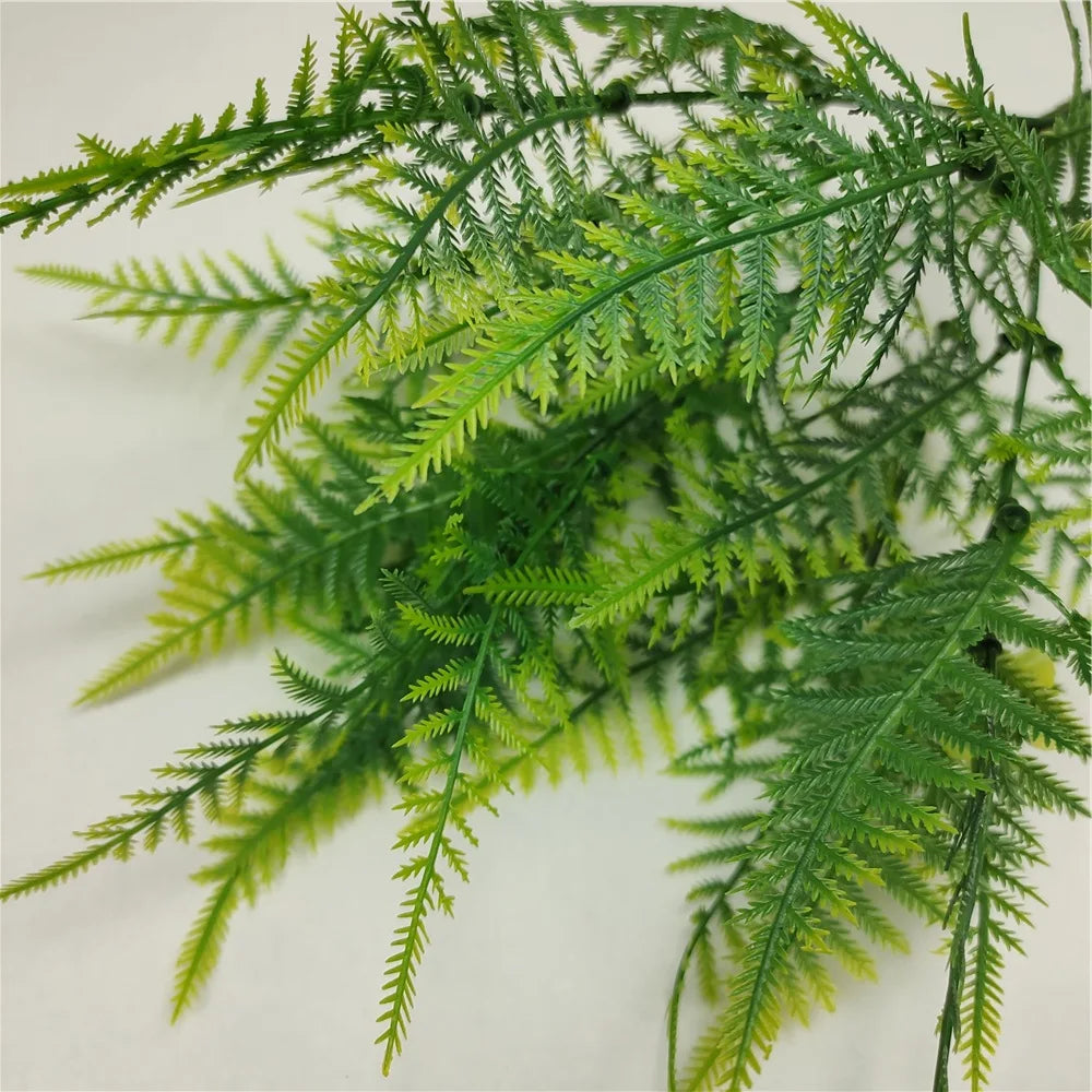 7 Branches Artificial Asparagus Fern Grass Plant Flower Home Floral Qme